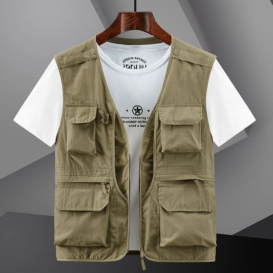 ⏳ Beperkte tijd 50% korting! 🔥Lichtgewicht, ademend multi-pocket vest voor heren buitenshuis🔥(Hoe meer je koopt, hoe hoger de korting)