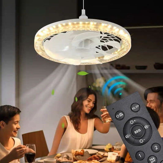 2-in-1 dempbare, verstelbare ventilatorlamp met afstandsbediening