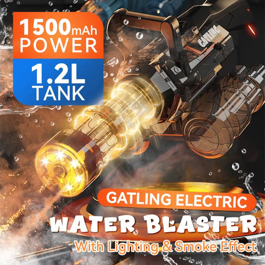 Gatling elektrische waterblaster met verlichting en rookeffect