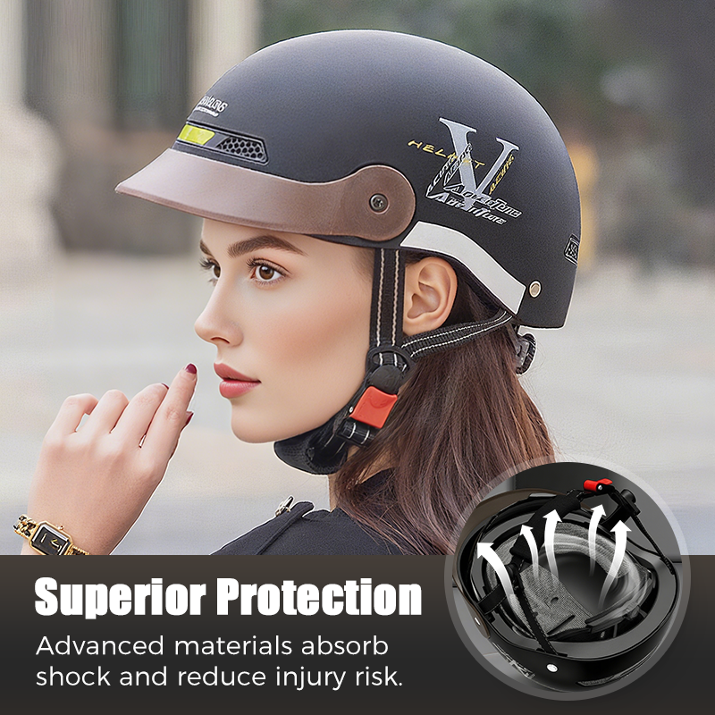 Halve motorhelm DOT/ECE goedgekeurd, motormutshelm, schedelkap halve helm, halve schaalhelm Laag profiel Coole halfgezichtshelmen voor volwassenen, heren, dames O,L=56-61CM Halve motorhelm DOT/ECE goedgekeurd, motormutshelm, schedelkap halve helm, halve schaalhelm Laag profiel Coole halfgezichtshelmen voor volwassenen, heren, dames O,L=56-61CM