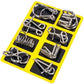 Metallische puzzelringen, acht sets blauw