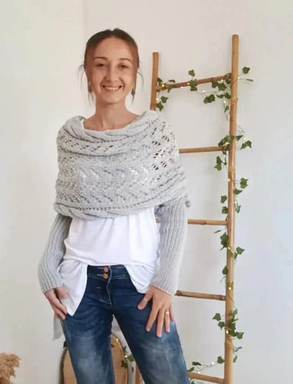 Gebreide Kabelwrap, Shawls voor Dames