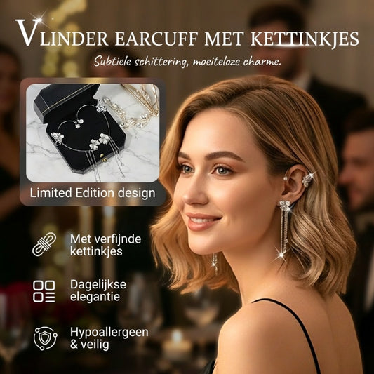 ✨🦋Oorbellen met zirkonia's en kwastjes in de vorm van vlinders