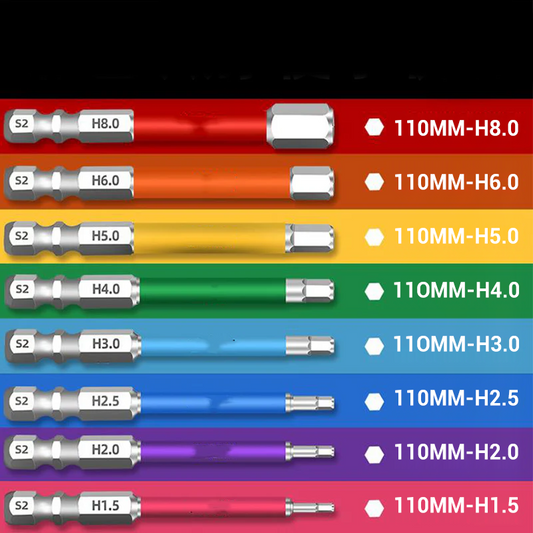 Exclusief Nieuwjaarsvoordeel! 50% KORTING ✨ Magnetische Schroefbitset (S2 Staal) – Antislip & Kleurcodering voor DIY/Thuisreparatie/Werkplaats!