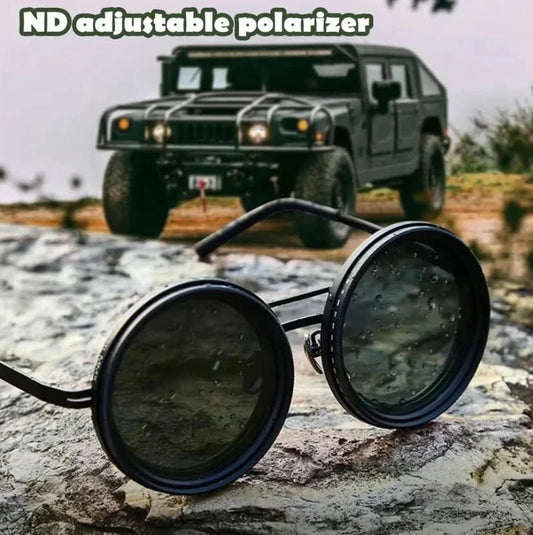 🔥Verstelbare Tint Gepolariseerde Ronde Zonnebril