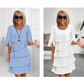 🎁 2026 Nieuw Binnen 50% KORTING 💥 Elegante Gelaagde Jurk met Ruchesmouwen voor Dames – Luchtig, Vrouwelijk & Tijdloos