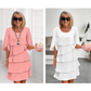 🎁 2026 Nieuw Binnen 50% KORTING 💥 Elegante Gelaagde Jurk met Ruchesmouwen voor Dames – Luchtig, Vrouwelijk & Tijdloos