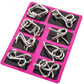 Metallische puzzelringen, acht sets blauw