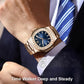 Vierkant Luxe Waterdicht Quartz Horloge voor Mannen