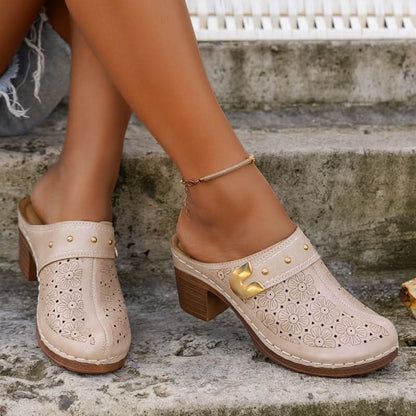 🔥HETE VERKOOP 50% KORTING💕Orthopedische Sandalen met Slip On Gesloten Teen Chunky Heel voor vrouwen