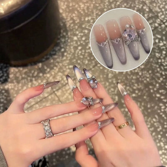 Glitter lange druk op nagels