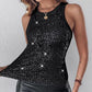 🔥Sequin ronde hals slim fit tanktop