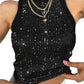 🔥Sequin ronde hals slim fit tanktop