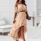 💃 Set van een off-shoulder crop top en een rok met hoge en lage zoom voor dames