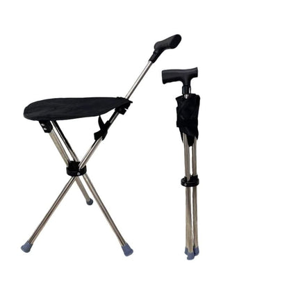 2-in-1 opvouwbare wandelstok met stoel