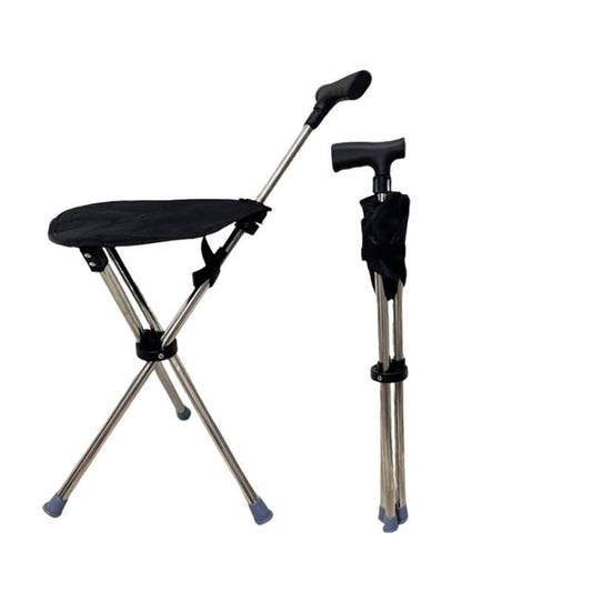 2-in-1 opvouwbare wandelstok met stoel