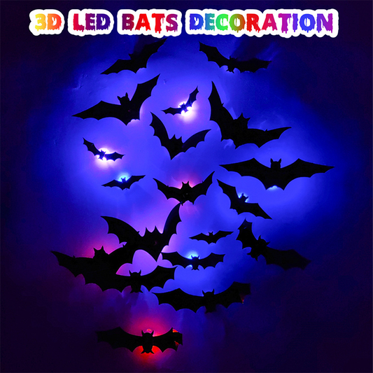 💀 Halloween decor te eentonig? 3D Vleermuis LED Wandlamp (12/24/48-stuks) – Griezelig & Dynamisch!