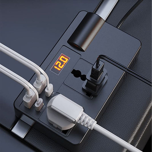 ⚡🔋Draagbare auto-omvormer 12V/24V naar 220V met digitaal display