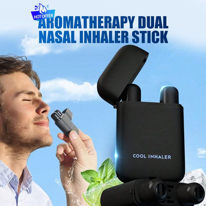Aromatherapie dubbele neusinhalatorstick ❄️ Maakt je direct wakker met een diepe ademhaling, verhoogt je concentratie maximaal 🚀 en verdrijft slaperigheid in seconden.
