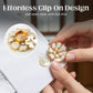 Chique manchetknopen en broche met strass-bloemmotief