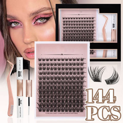 Doe-Het-Zelf Natuurlijke Volume Wimperclusterset