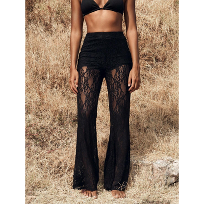 🥳 2026 HOT SALE 🥳💞 50K+ VERKOCHT! 💥👖 50% KORTING! Hoog getailleerde kanten flared broek – Elegant en comfortabel! 🌸✨