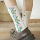 Retro hoge sokken™ | Unieke Geborduurde Bloemensokken