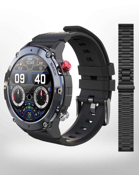 Montre intelligente multifonctionnelle pour hommes | Incl. Bracelet supplémentaire GRATUIT d'une valeur de 29,95 €