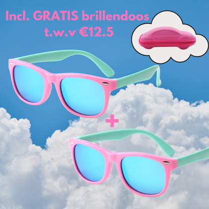 Gummy Sunnies™ | Gepolariseerde Duurzame kinderzonnebril | 1+1 GRATIS + brillendoosje t.w.v. €12.5